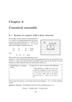 Chapter 9 Canonical Ensemble