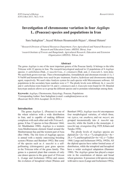 Investigation of Chromosome Variation in Four Aegilops L. (Poaceae) Species and Populations in Iran