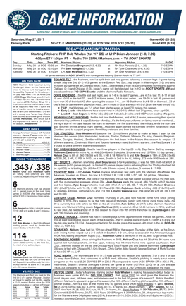 05.27.17 Game Notes.Indd