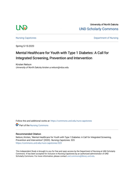 Mental Healthcare for Youth with Type 1 Diabetes: a Call for Integrated Screening, Prevention and Intervention