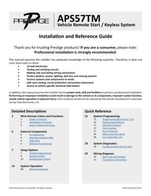 APS57TM Remote Start / Keyless System