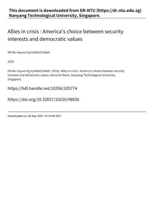America's Choice Between Security Interests and Democratic Values