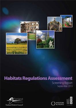 Screening Report September 2013 FENLAND CORE STRATEGY (‘PROPOSED SUBMISSION’)