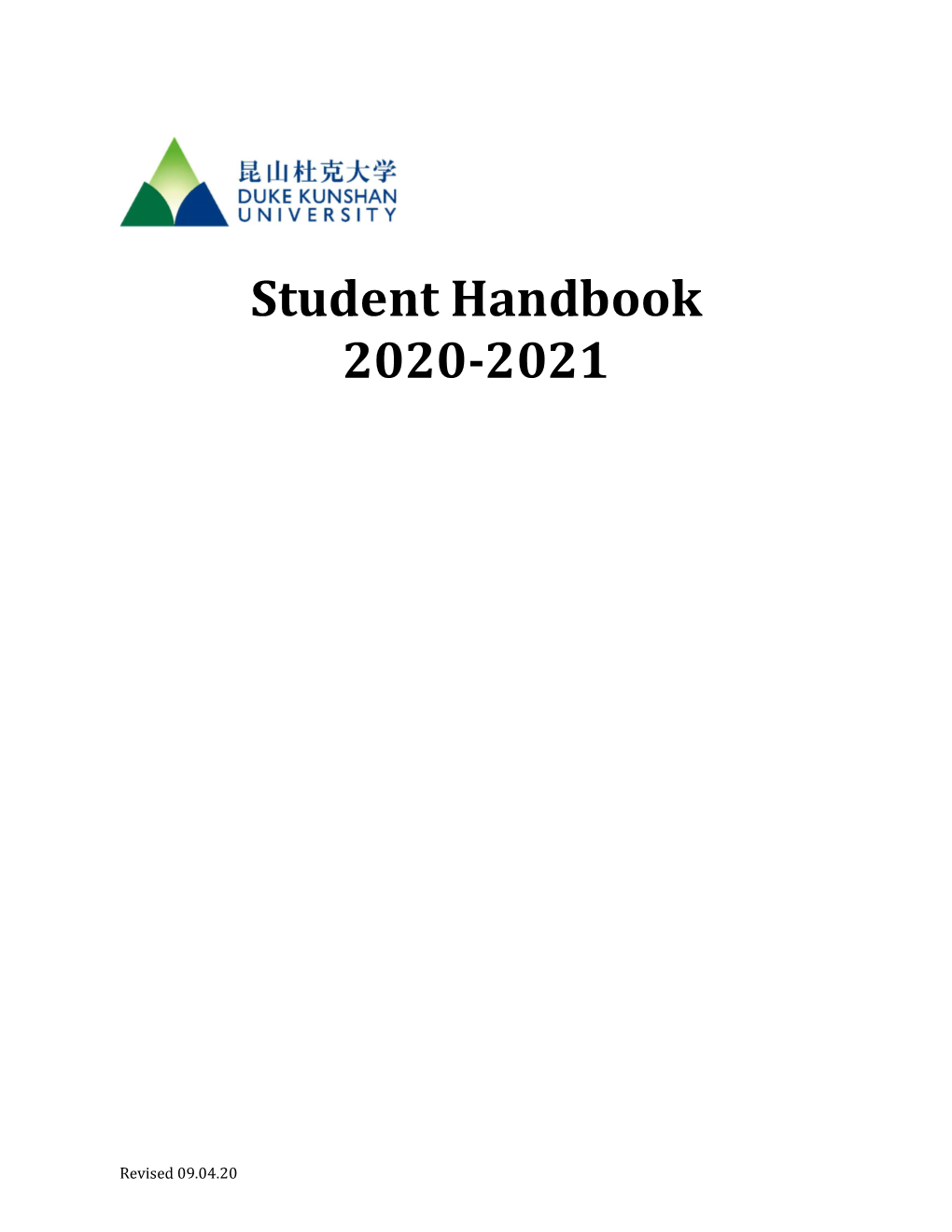 Duke Kunshan University Students' Handbook