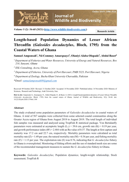 Length-Based Population Dynamics of Lesser African Threadfin