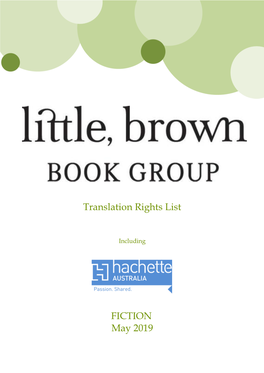 Translation Rights List FICTION May 2019