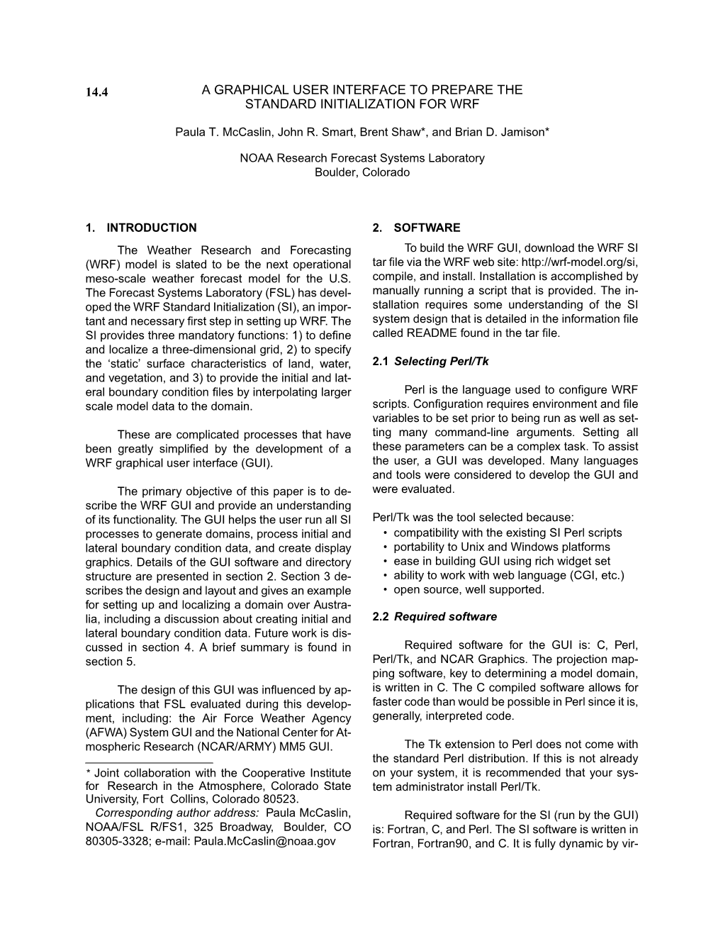 A Graphical User Interface to Prepare the Standard Initialization for Wrf