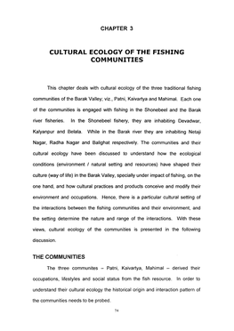 Cultural Ecology of the Fishing Communities