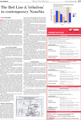 The Red Line & 'Tribalism' in Contemporary Namibia