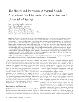 The History and Progression of Manual Rounds: a Structured Peer Observation Process for Teachers in Urban School Settings