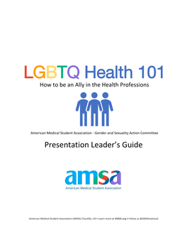 LGBTQ Health 101 Leader's Guide