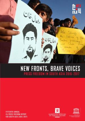 New Fronts, Brave Voices Press Freedom in South Asia 2016-2017
