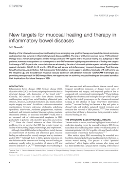 New Targets for Mucosal Healing and Therapy in Inflammatory Bowel Diseases