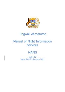 Tingwall Aerodrome Manual of Flight Information Services MAFIS