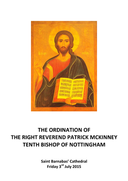 The Ordination of the Right Reverend Patrick Mckinney Tenth Bishop of Nottingham