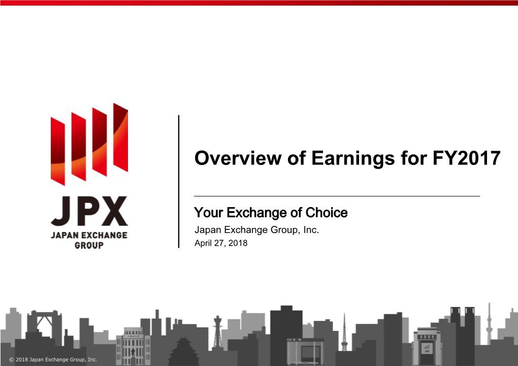 Overview of Earnings for FY2017