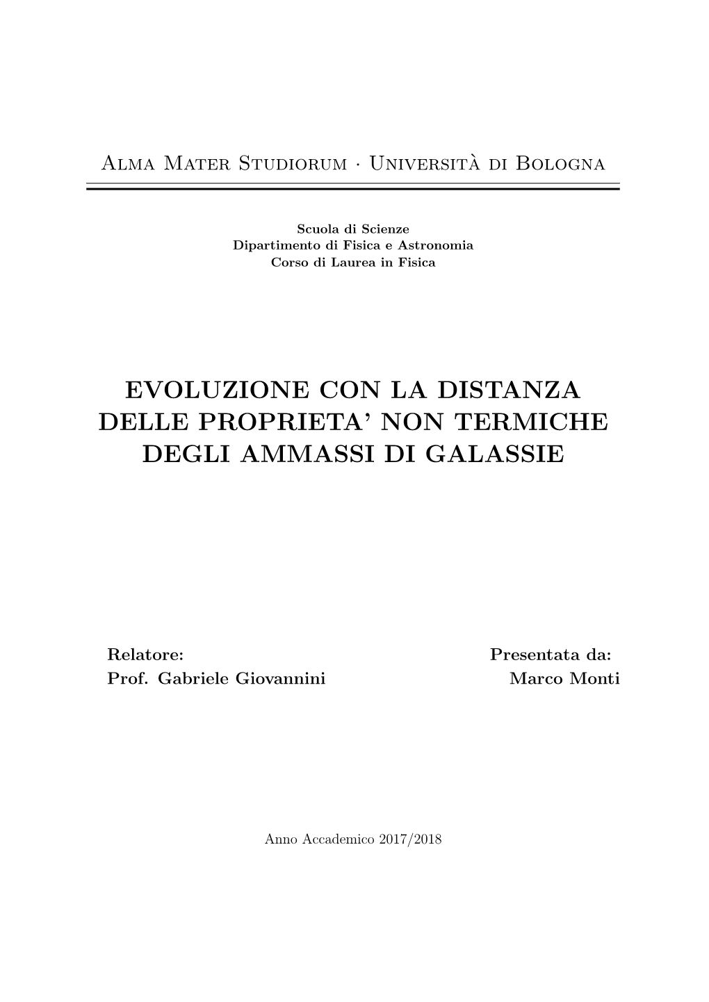 Evoluzione Con La Distanza Delle Proprieta' Non