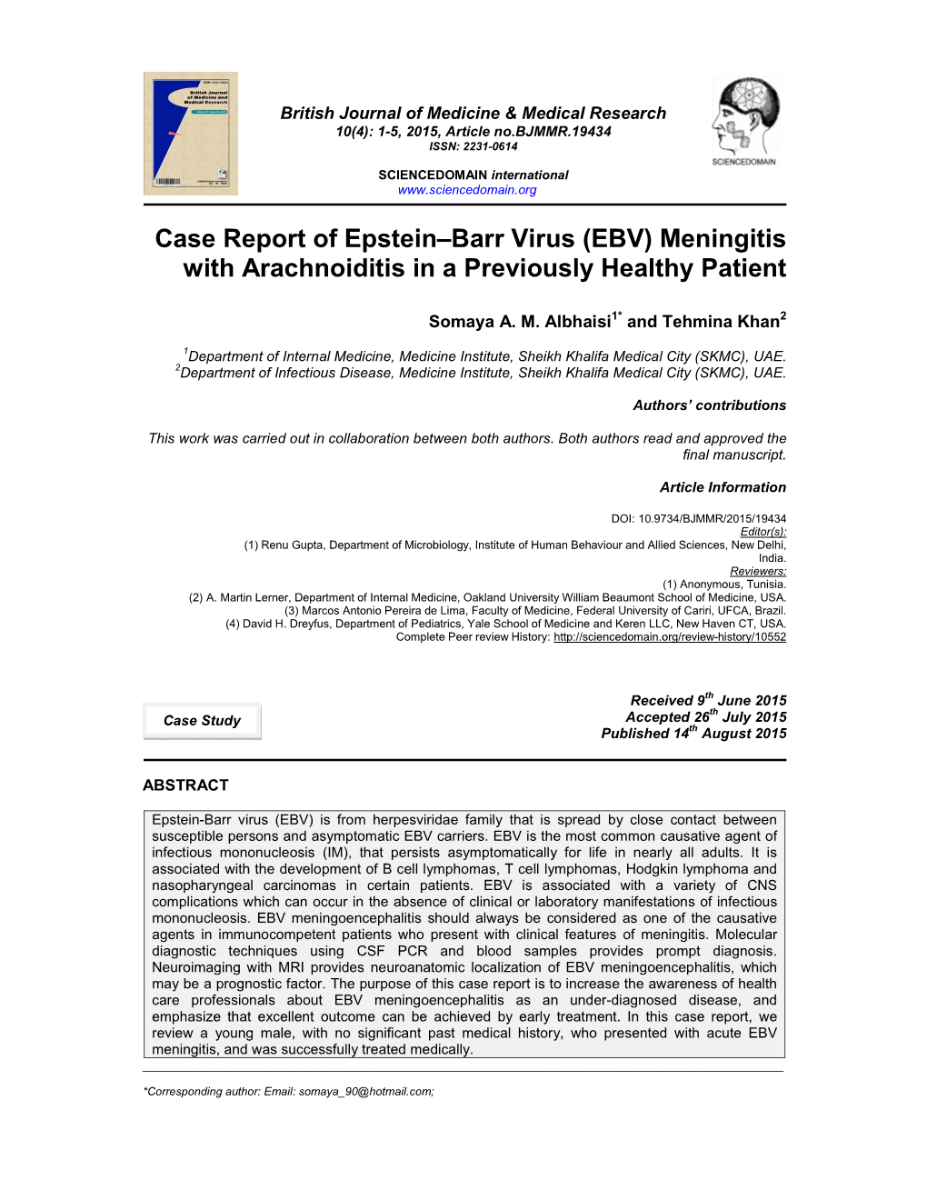 Meningitis with Arachnoiditis in a Previously Healthy Patient