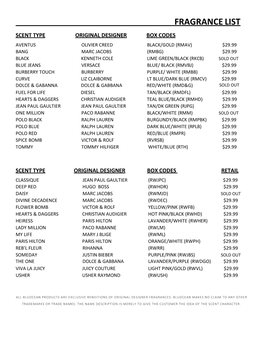 Fragrance List