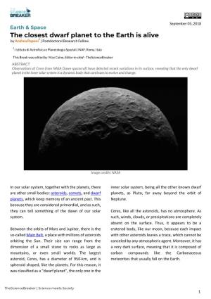 The Closest Dwarf Planet to the Earth Is Alive 1 by Andrea Raponi | Postdoctoral Research Fellow