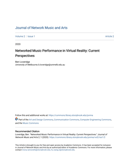 Networked Music Performance in Virtual Reality: Current Perspectives