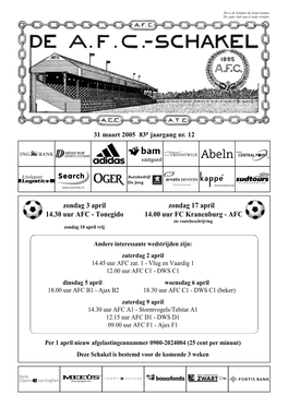 AFC Schakel 12 Maart 2005 30-03-2005 14:25 Pagina 1