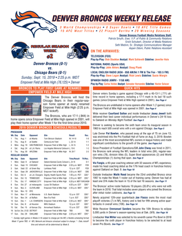 Denver Broncos Weekly Release Packet