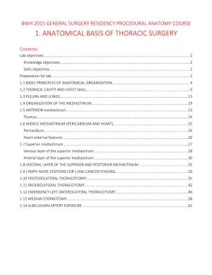 1. Anatomical Basis of Thoracic Surgery