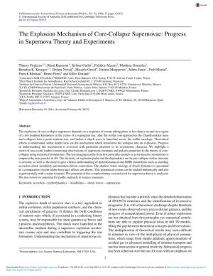The Explosion Mechanism of Core-Collapse Supernovae: Progress in Supernova Theory and Experiments