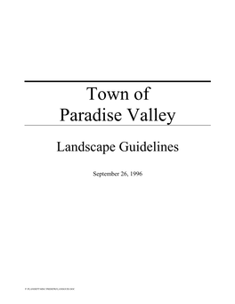 Landscape Guidelines