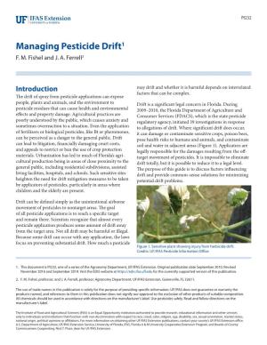 Managing Pesticide Drift1 F