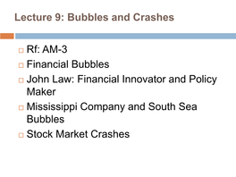 Bubbles and Crashes Rf: AM-3 Financial Bubbles John