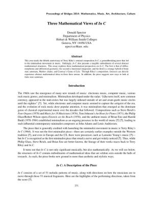 Three Mathematical Views of in C