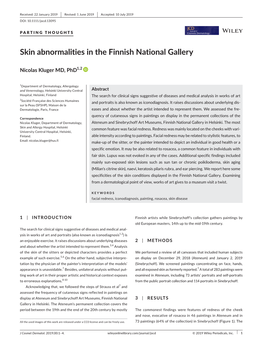 Skin Abnormalities in the Finnish National Gallery