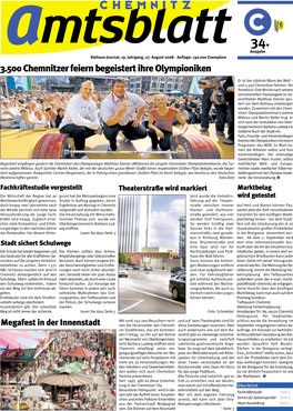 3.500 Chemnitzer Feiern Begeistert Ihre Olympioniken