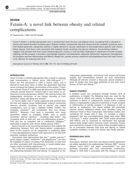 Fetuin-A: a Novel Link Between Obesity and Related Complications