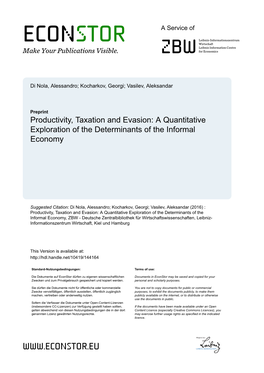 Productivity, Taxation and Evasion: a Quantitative Exploration of the Determinants of the Informal Economy