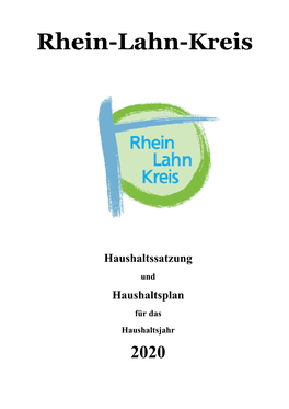 Haushaltsplan Des Rhein-Lahn-Kreises 2020