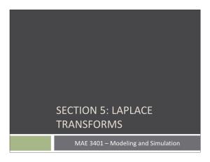 Section 5: Laplace Transforms
