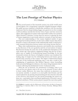 The Lost Prestige of Nuclear Physics N