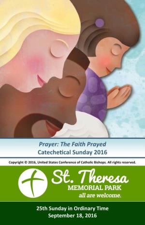 Prayer: the Faith Prayed Catechetical Sunday 2016