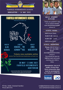 Newsletter – 14 May 2021 Daily Student Notices School