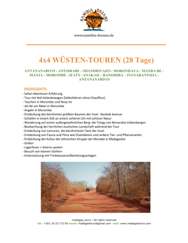 4X4 WÜSTEN-TOUREN (28 Tage)