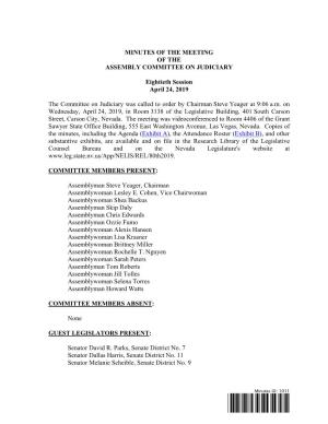 Assembly Assembly Committee on Judiciary-4/24