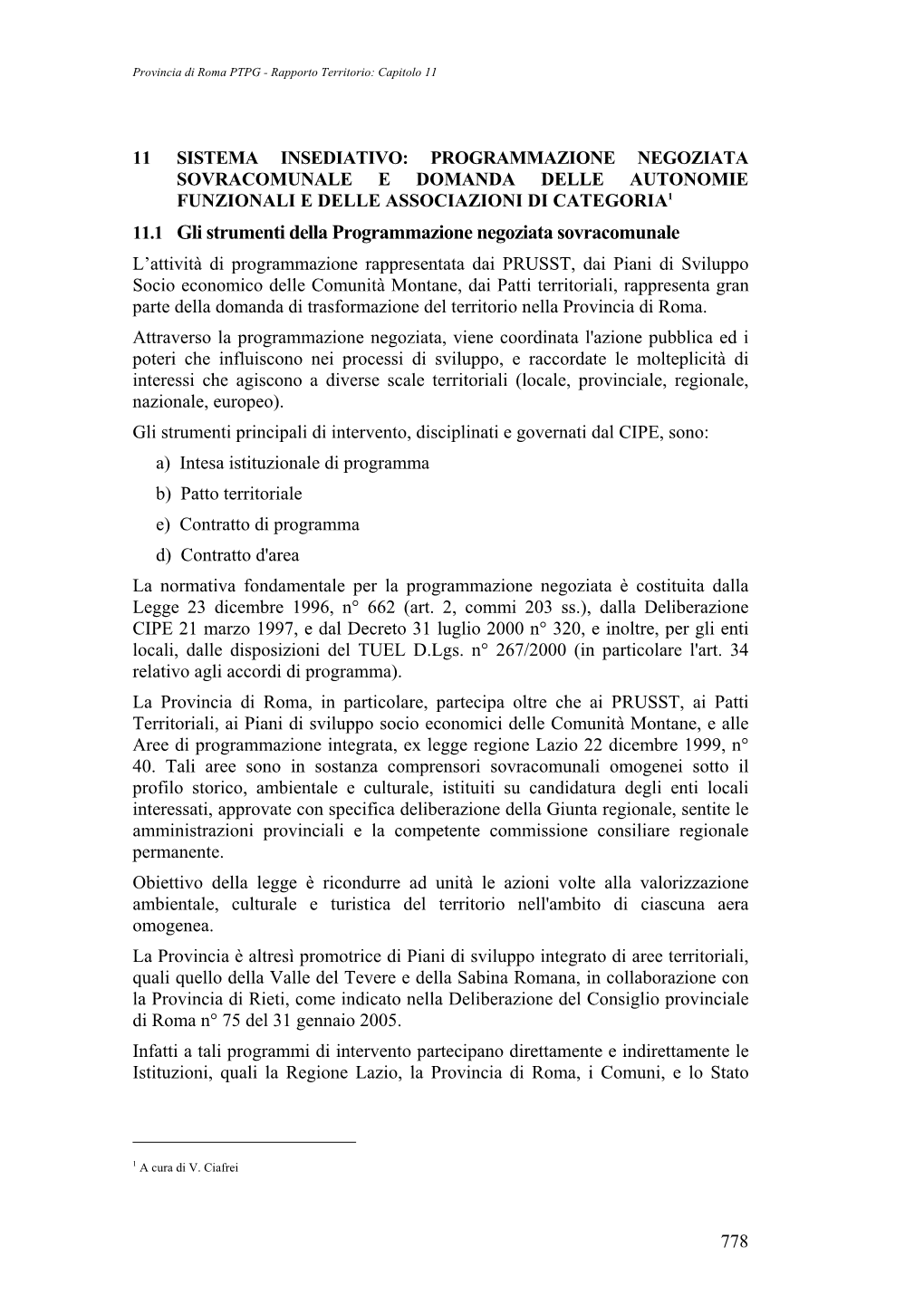 11.1 Gli Strumenti Della Programmazione Negoziata