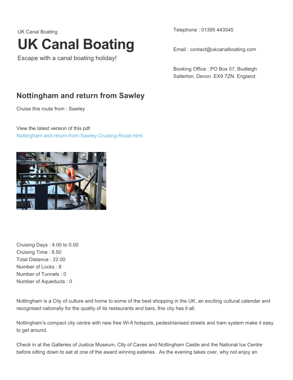 Nottingham and Return from Sawley | UK Canal Boating