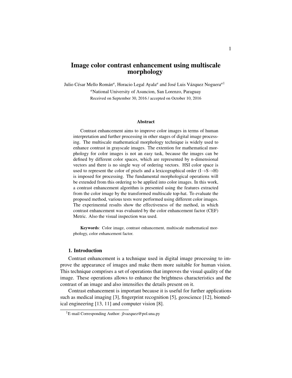 Image Color Contrast Enhancement Using Multiscale Morphology