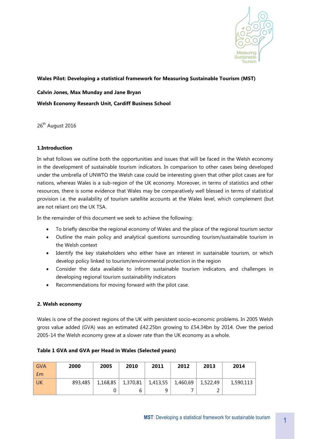 Developing a Statistical Framework for Sustainable Tourism