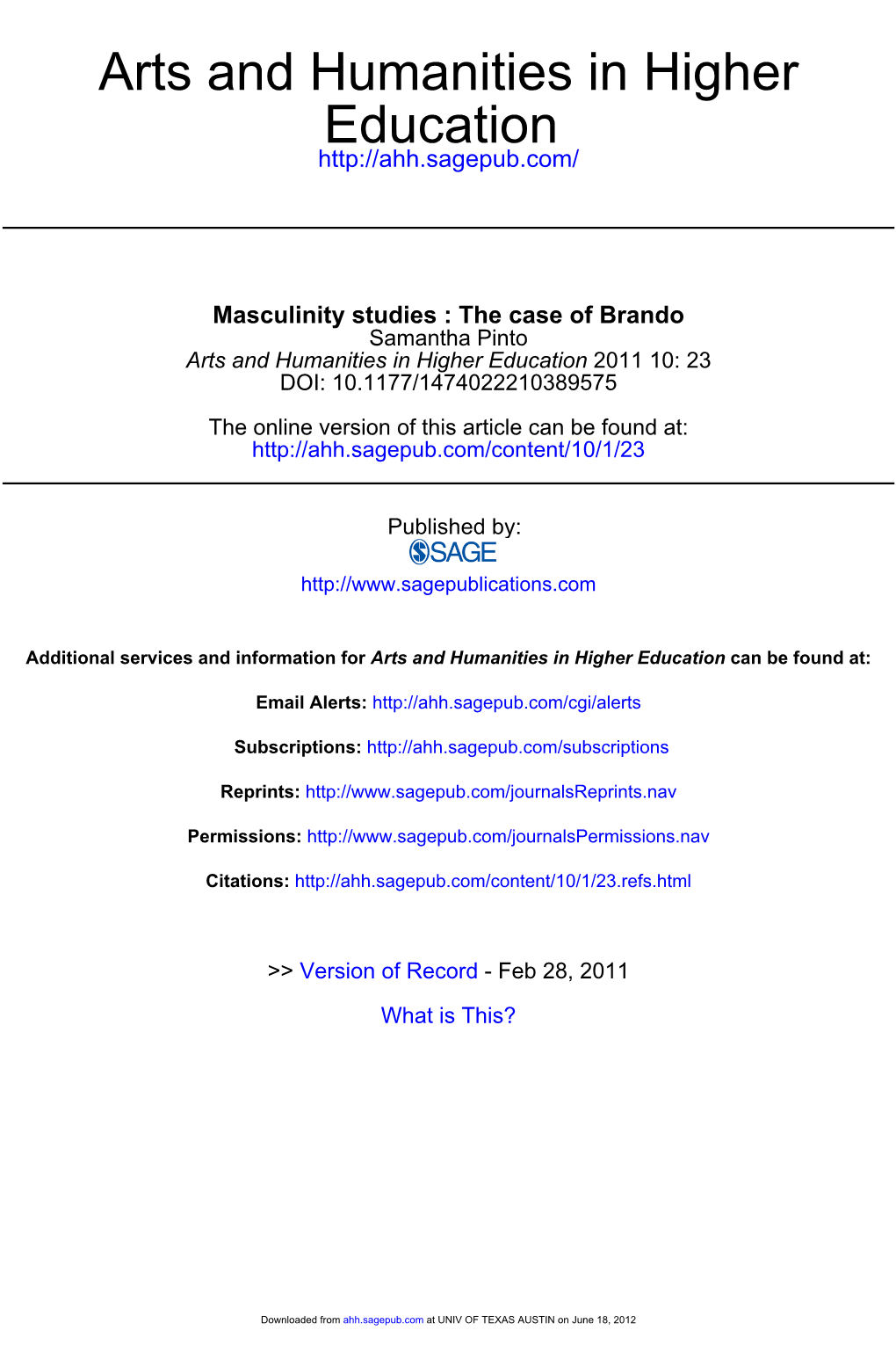 Masculinity Studies: the Case of Brando