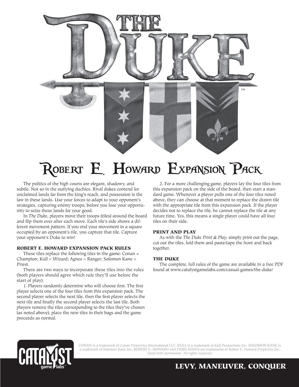 The Duke: Robert E. Howard Expansion Pack